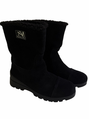 Sam Edelman Kaylie Black  Suede Leather Vegan Shearling Size US 9 NWOT